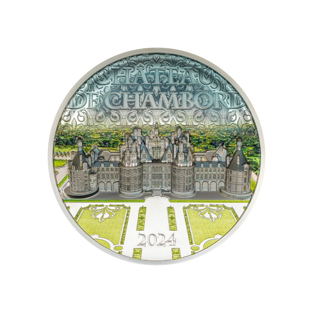 CHATEAU DE CHAMBORD 5 Oz Silver Coin $25 Cook Islands 2024