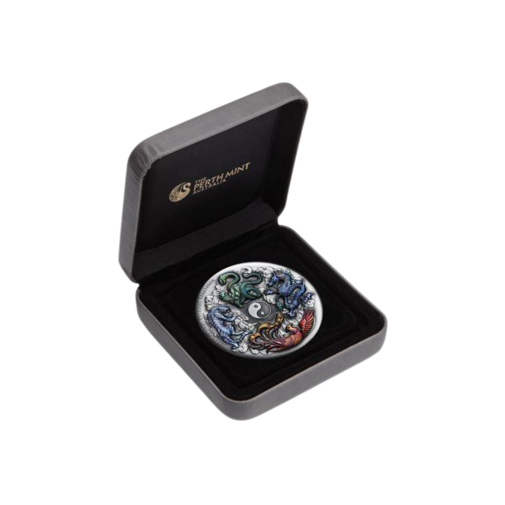 CHINESE ANCIENT Mythical Creatures 5 Oz Silver Coin $5 Tuvalu 2021