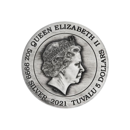 CHINESE ANCIENT Mythical Creatures 5 Oz Silver Coin $5 Tuvalu 2021