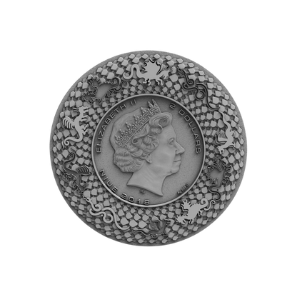 CHINESE DRAGON Coral Dragons 2 Oz Silver Coin $2 Niue 2018