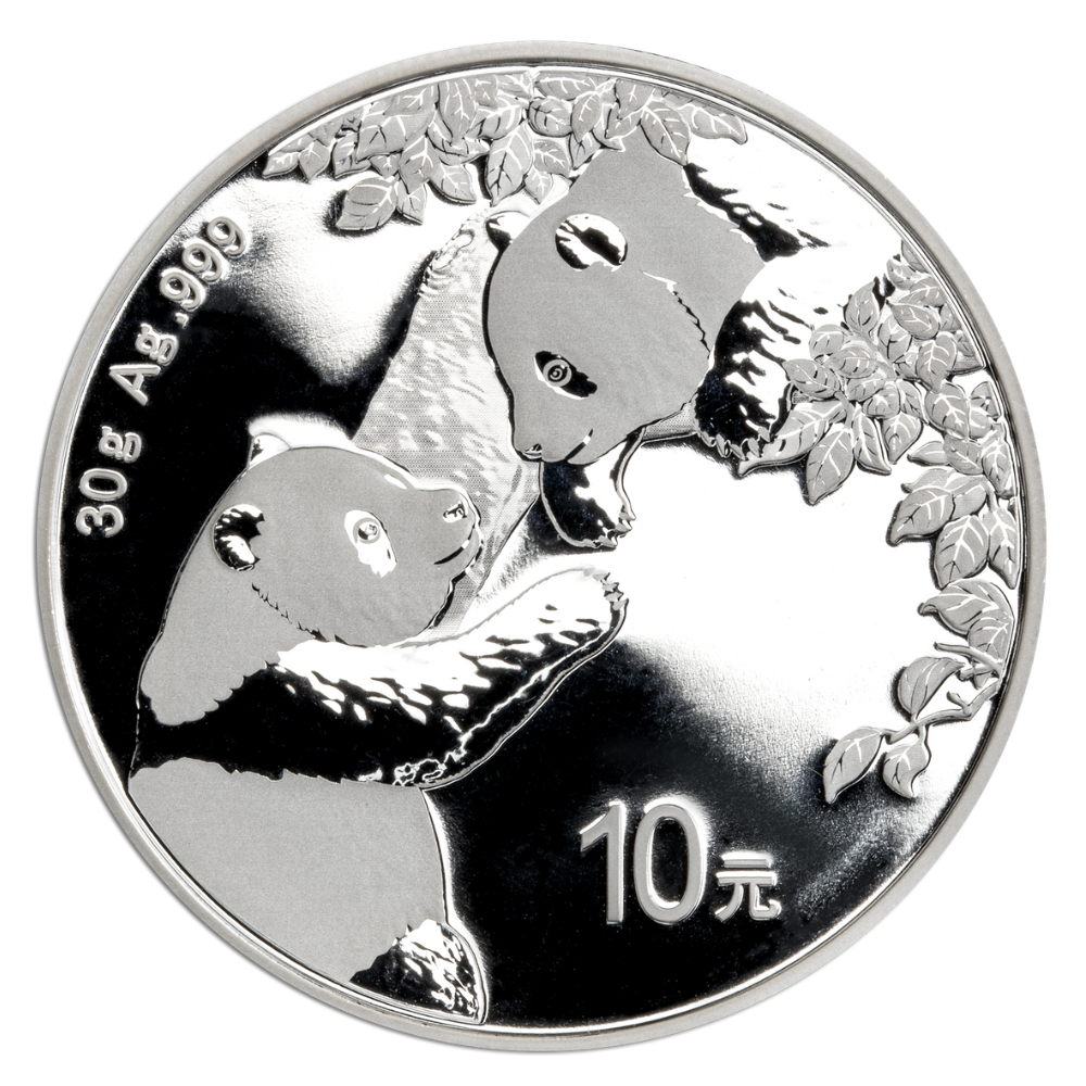 CHINESE PANDA 40th Anniversary Silver Set Coin 2 Oz + 30g Bar China 2023