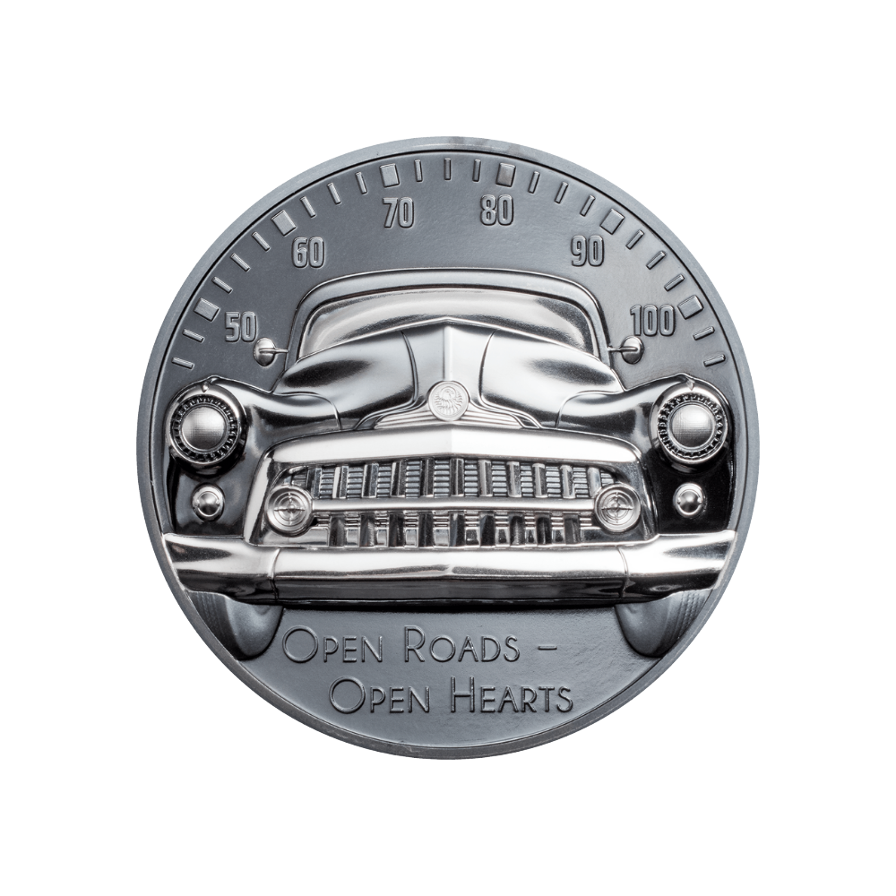CLASSIC CAR Open Roads 2 Oz Silver Coin $10 Cook Islands 2021