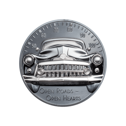 CLASSIC CAR Open Roads 2 Oz Silver Coin $10 Cook Islands 2021