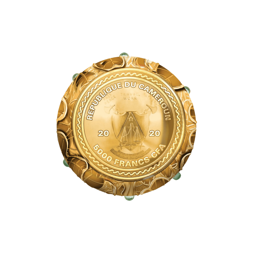 CLOVER LEAF Egg 7 Oz Silver Coin 5000 Francs Cameroon 2020