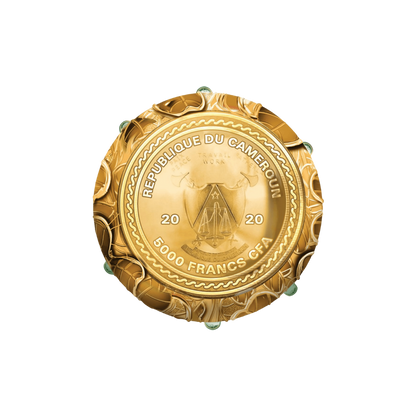 CLOVER LEAF Egg 7 Oz Silver Coin 5000 Francs Cameroon 2020