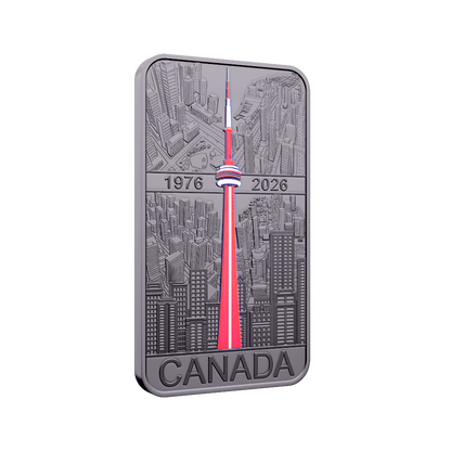 CN Tower 50th Anniversary 1 Oz Fine Silver Coin Royal Canadian Mint