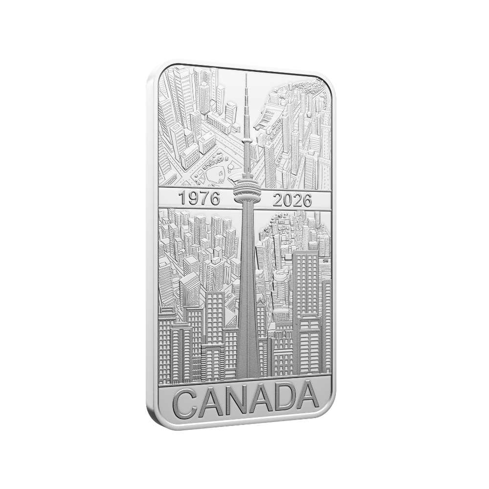 CN Tower 50th Anniversary 1 Oz Fine Silver Coin Royal Canadian Mint