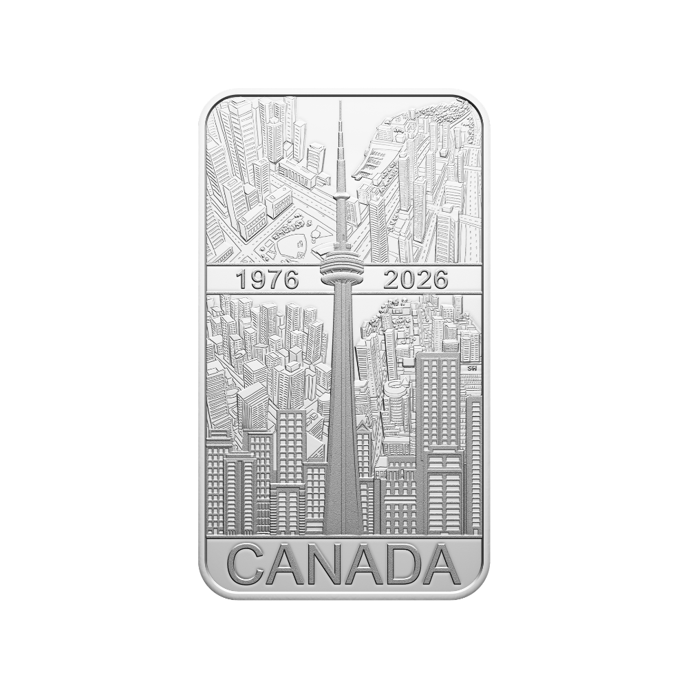 CN Tower 50th Anniversary 1 Oz Fine Silver Coin Royal Canadian Mint