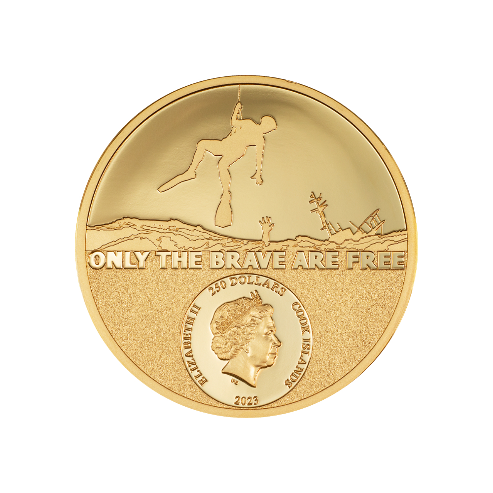 COAST GUARD Real Heroes 1 Oz Gold Coin $250 Cook Islands 2023