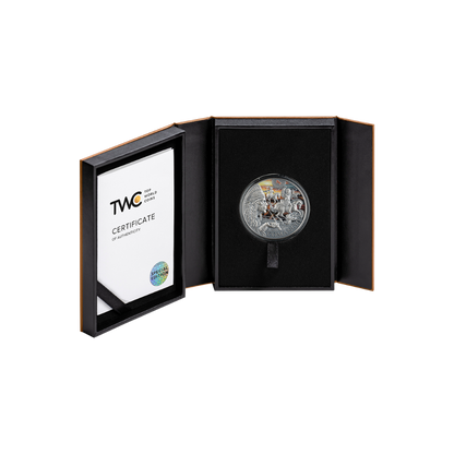 COMANCHE Tribal Spirit Colored 2 Oz Silver Coin 2000 Francs Cameroon 2024