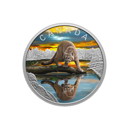 COUGAR Wildlife reflections 1 Oz Silver Coin $20 Canada