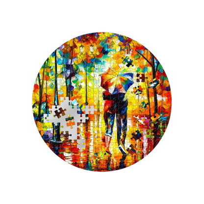 COUPLE UNDER ONE UMBRELLA Micropuzzle Treasures 3 Oz Silver Coin