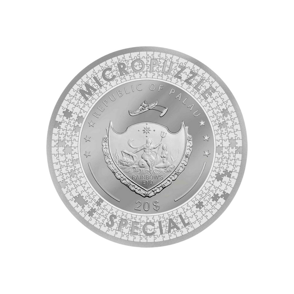 CREATION OF ADAM Micropuzzle Treasures Special Edition 5 Oz Silver Coin $20 Palau 2023