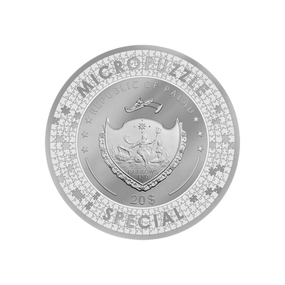 CREATION OF ADAM Micropuzzle Treasures Special Edition 5 Oz Silver Coin $20 Palau 2023