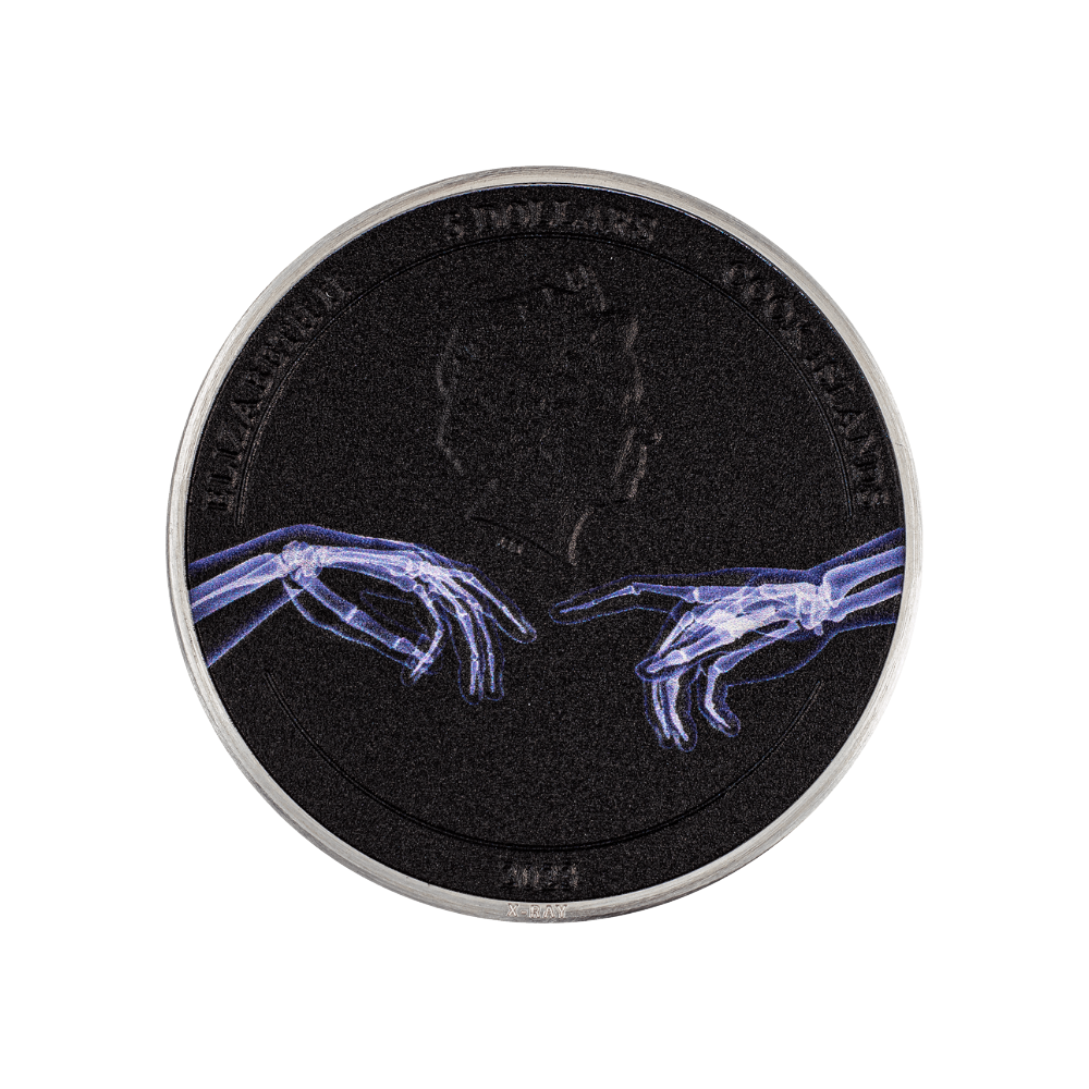 CREATION OF ADAM X Ray 1 Oz Silver Coin $5 Cook Islands 2023