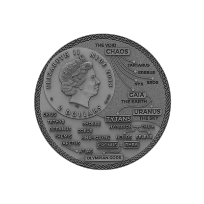 CRONUS Greek Titans 2 Oz Silver Coin $2 Niue 2018