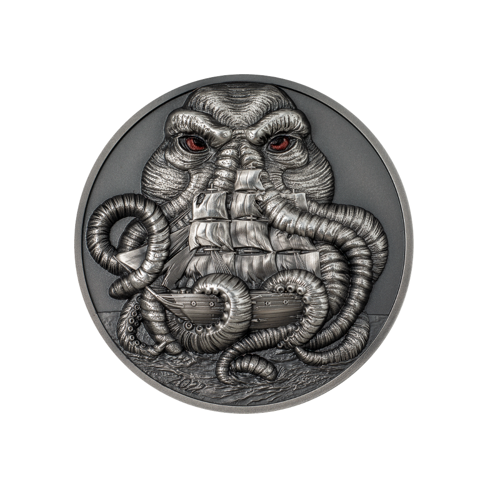 CTHULHU Howard Phillips Lovecraft 3 Oz Silver Coin $20 Palau 2022