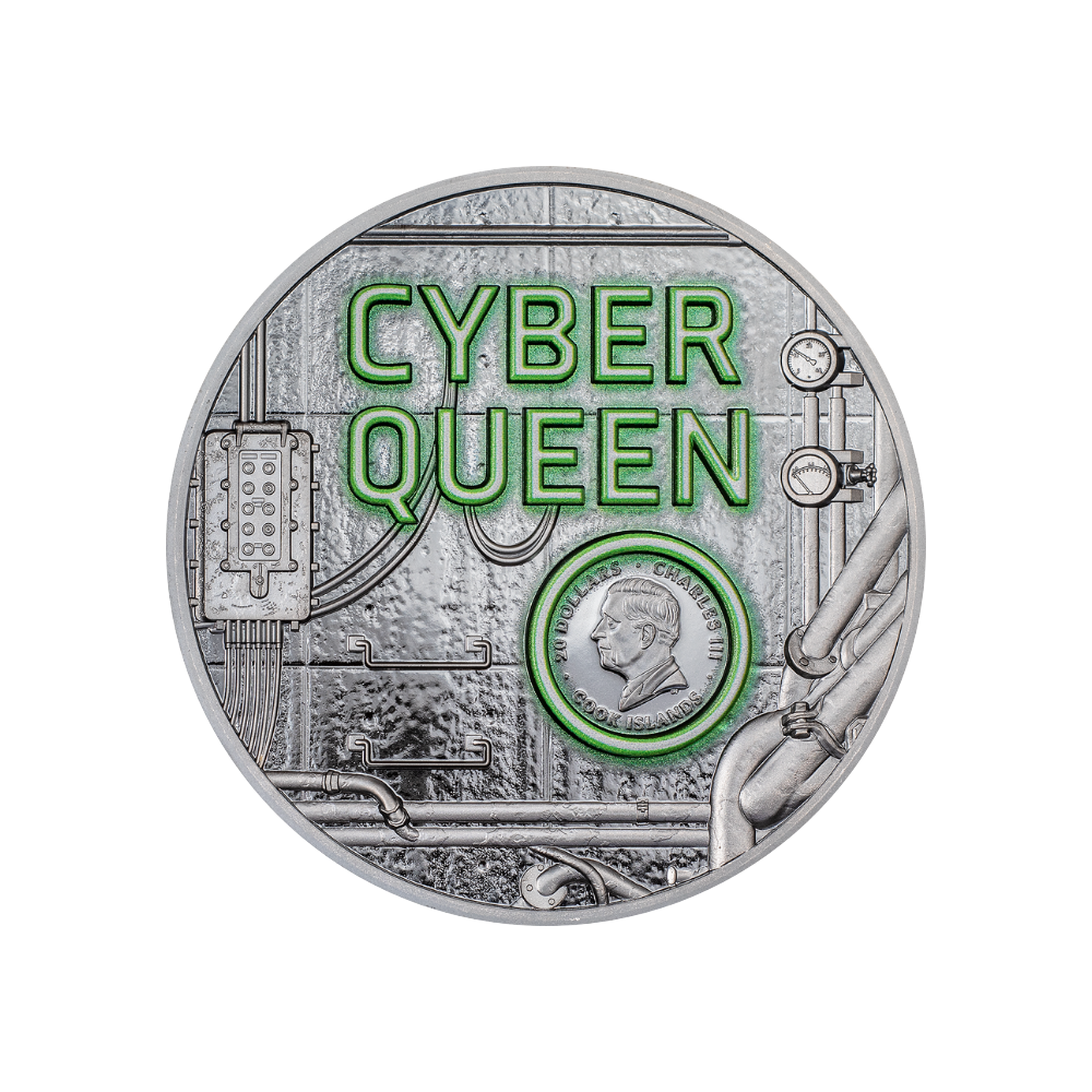 CYBER QUEEN Rebirth 3 Oz Silver Coin $20 Cook Islands 2024