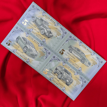Cadillac Auto Fantasy Note – Limited Uncut Sheet of 4 Collectible Banknotes