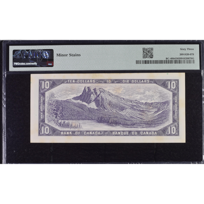 Canada 10 Dollars 1954 Pick 40b Choice UNC 63