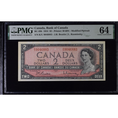 Canada 2 Dollars 1954 Pick BC-38d Choice UNC 64