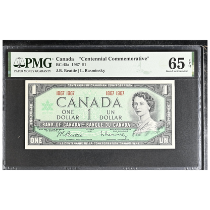 Canada 1 Dollar 1967 Pick BC-45a Gem UNC 65 EPQ