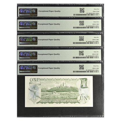 Canada 1 Dollar 1973 Pick BC-46b Gem UNC 65 EPQ 5 Unique Serial Numbers