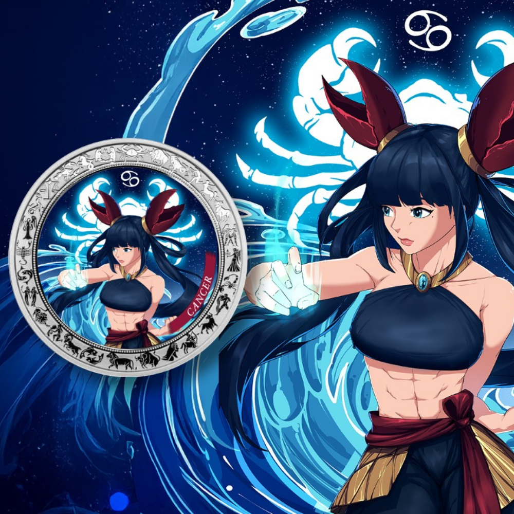 Cancer Anime Zodiac series 1 Oz Silver Coin 2025