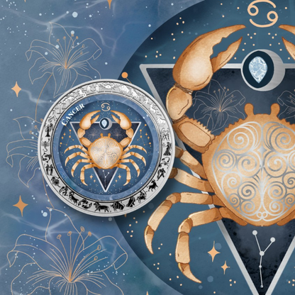Cancer Aquarelle Zodiac series 1 Oz Silver Coin 2026 PopCoins