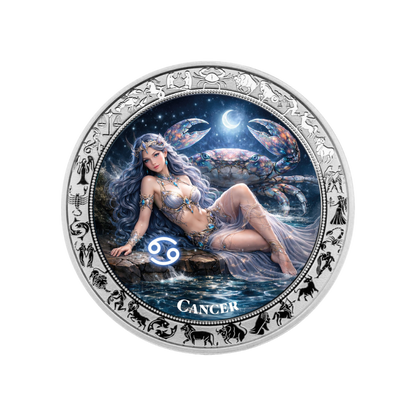 Cancer Goddesses Zodiac series 1 Oz Silver Coin 2026 PopCoins