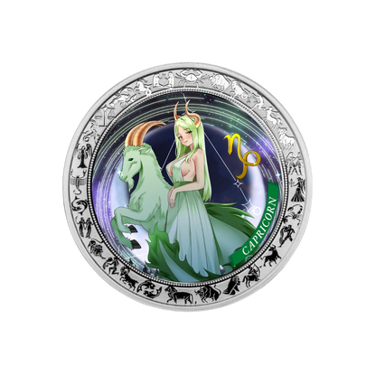 Capricorn Anime Zodiac series 1 Oz Silver Coin 2025 popcoins