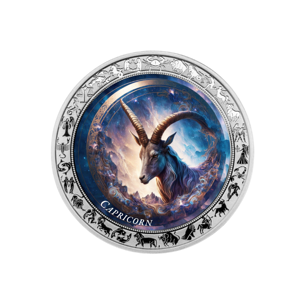 Capricorn Space Zodiac series 1 Oz Silver Coin 2025 POPCOINS