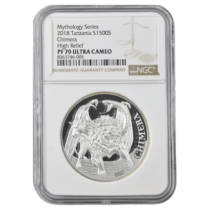 Chimera Mythological Animals 2 Oz Silver Coin - PF 70 ULTRA CAMEO - PARTHAVA COIN