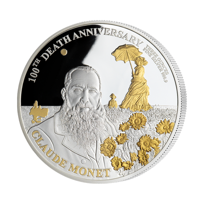 Claude Monet 100th anniversary 3 Oz Silver Coin MDM