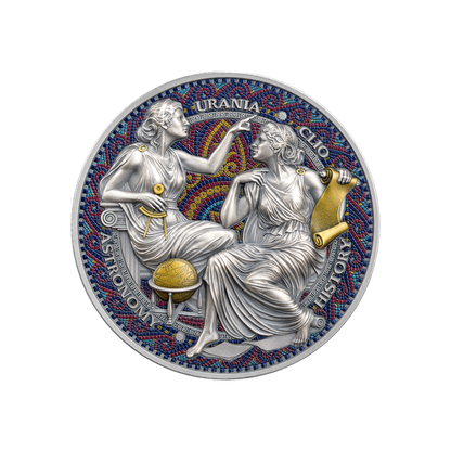 Clio & Urania The Nine Muses 2 Oz Silver Coin 2025