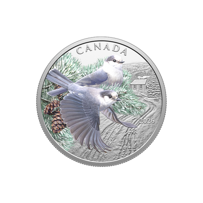 Colourful Birds: Canada Jays 1 Oz Fine Silver Coin Canada 2026 Royal Canadian Mint