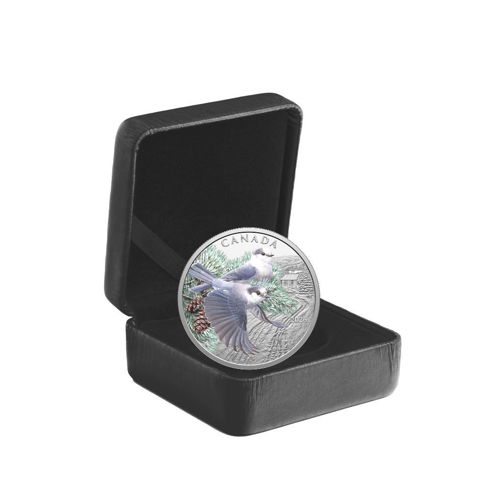 Colourful Birds: Canada Jays 1 Oz Fine Silver Coin Canada 2026 Royal Canadian Mint