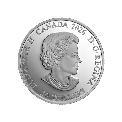 Crown Jewels: A Tribute to the 100th Anniversary of the Birth of Queen Elizabeth II 1 Oz Fine Silver Coin Royal Canadian Mint