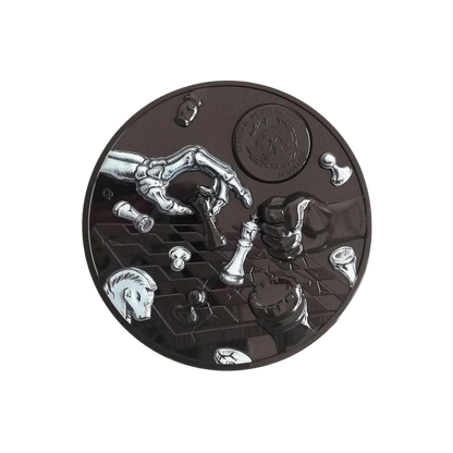 DARK CHECKMATE You Can't Cheat Death 3 Oz Silver Coin $20 Palau 2021