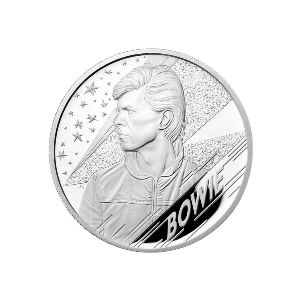 DAVID BOWIE Music Legends 5 Oz Silver Coin 10 Pounds United Kingdom 2020
