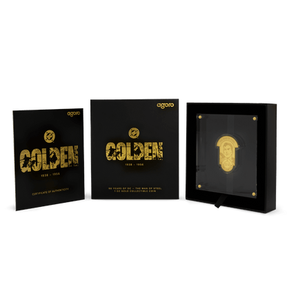 90 Years of DC The Man of Steel Pure Gold Collectible packaging AGORO