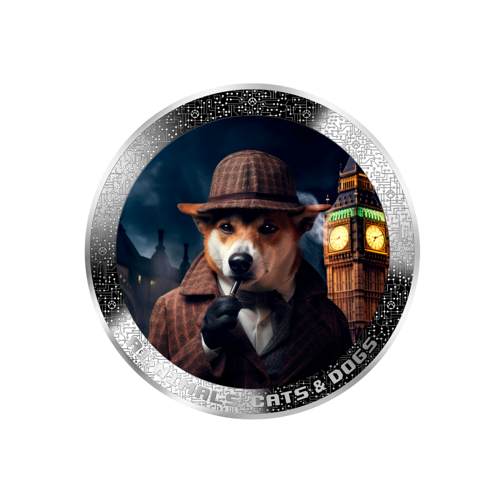 DETECTIVE DOG AI-NIMALS 1 Oz Silver Coin 1000 Francs Cameroon 2025