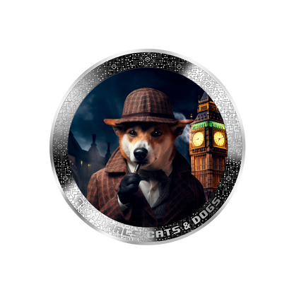 DETECTIVE DOG AI-NIMALS 1 Oz Silver Coin 1000 Francs Cameroon 2025