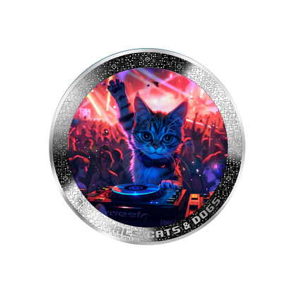 DJ CAT AI-NIMALS 1 Oz Silver Coin 1000 Francs Cameroon 2025