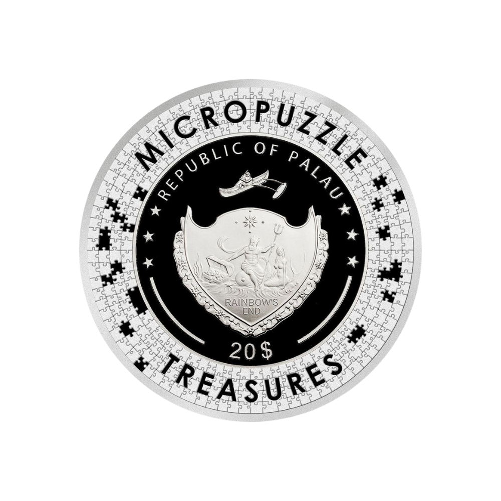 DONI TONDO Michelangelo Micropuzzle Treasures 3 Oz Silver Coin $20 Palau 2023