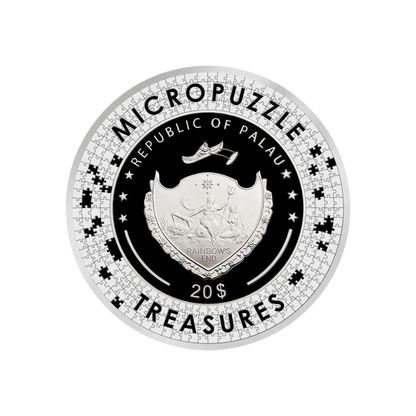 DONI TONDO Michelangelo Micropuzzle Treasures 3 Oz Silver Coin $20 Palau 2023