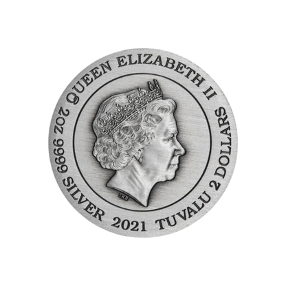 DOUBLE DRAGON AND YIN YANG KOI 2 Oz Silver Coin $2 Tuvalu 2021