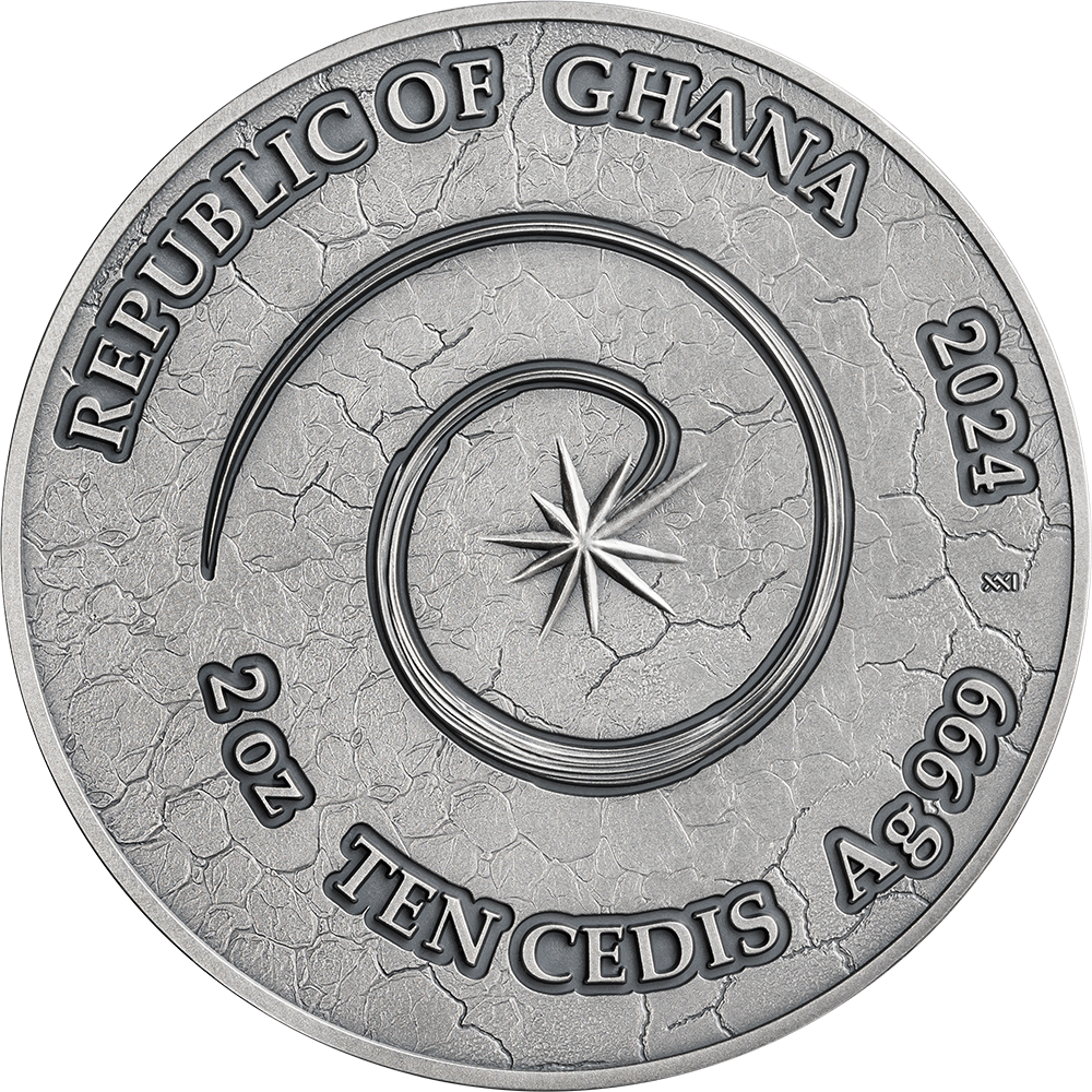 DRAGON Chronicles of Fire 2 Oz Silver Coin 10 Cedis Ghana 2024