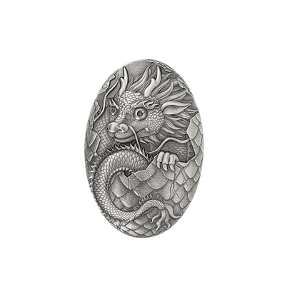 DRAGON EGG 3D Shaped 5 Oz Silver Coin 250 Francs Djibouti 2024