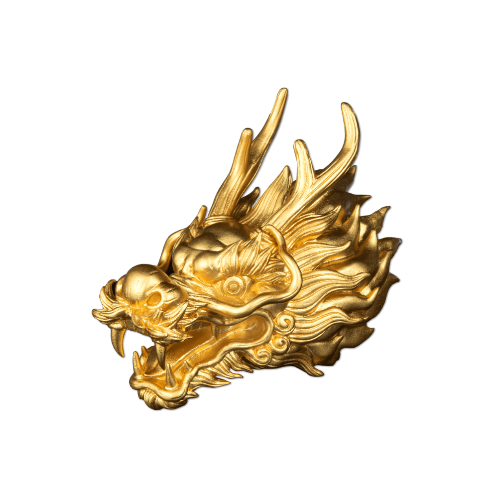 DRAGON HEAD 3D 3 Oz Silver Coin $5 Samoa 2024